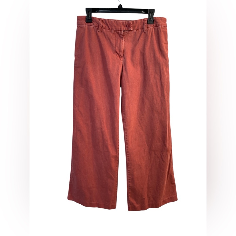 J.Crew Women’s Wide Leg Pants – Size 8 – Rust / Burnt Orange Cotton Trousers